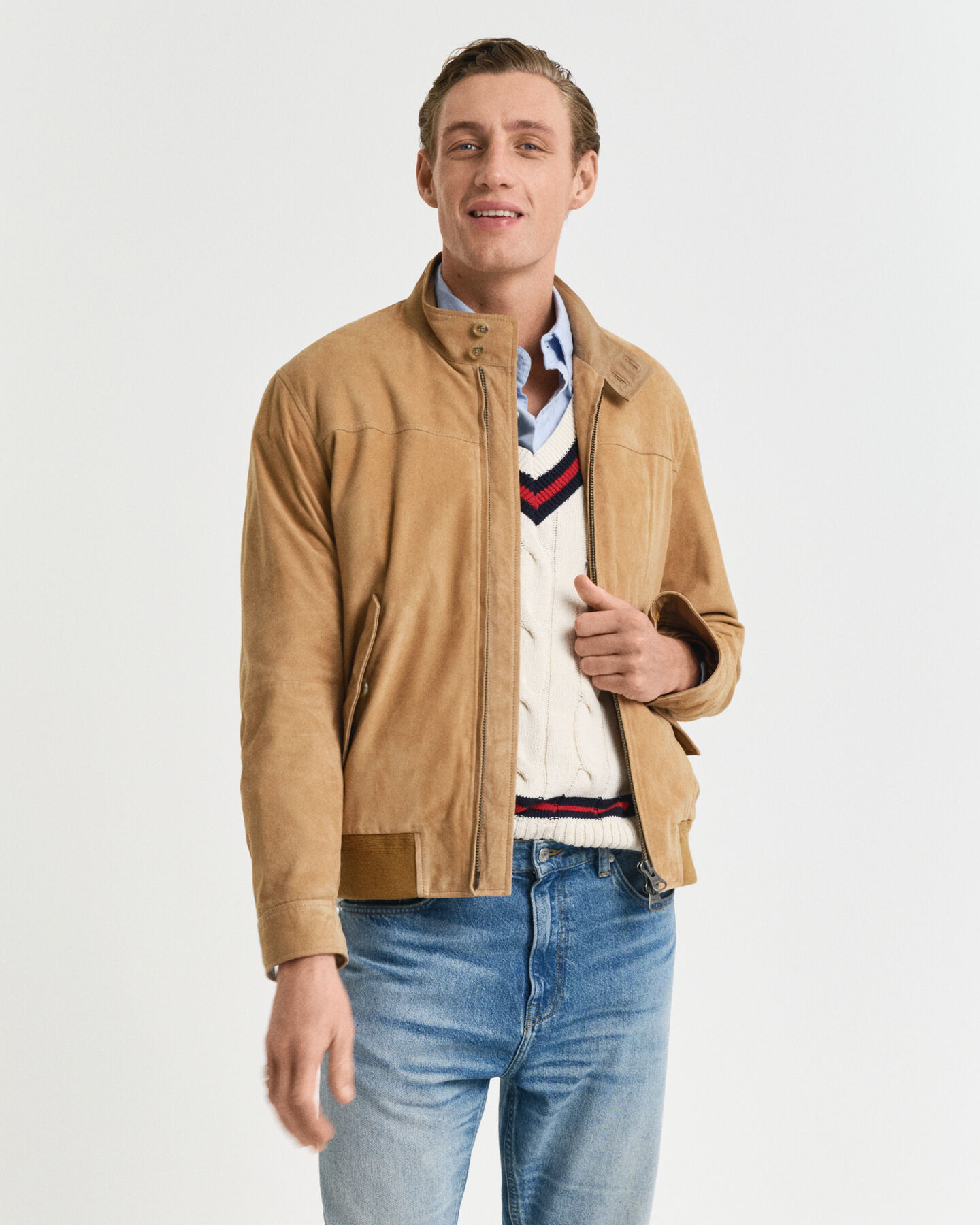 Harrington Jacke aus Veloursleder