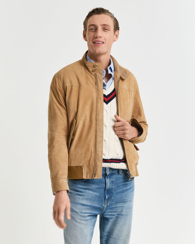 Harrington Jacke aus Veloursleder
