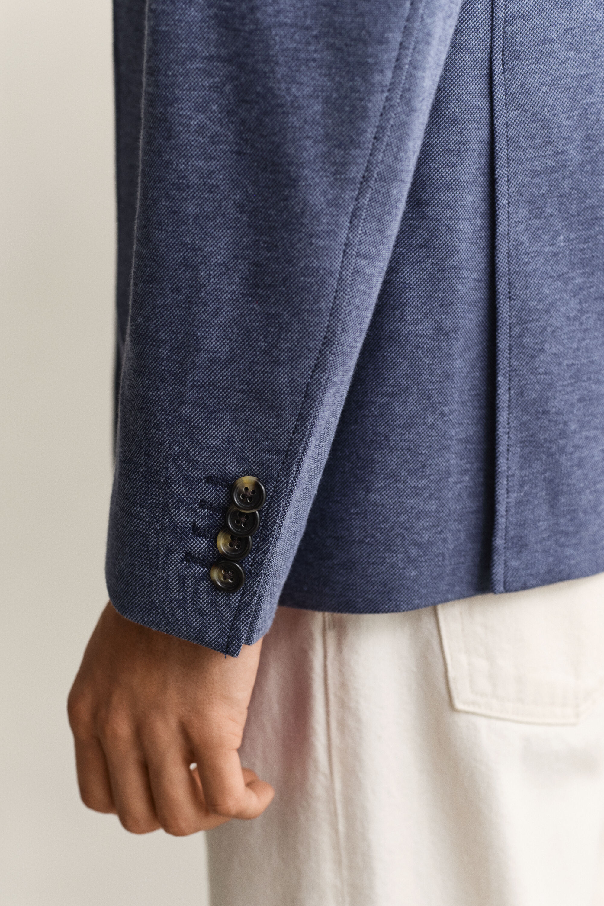 Blazer in jersey bicolore in piqué