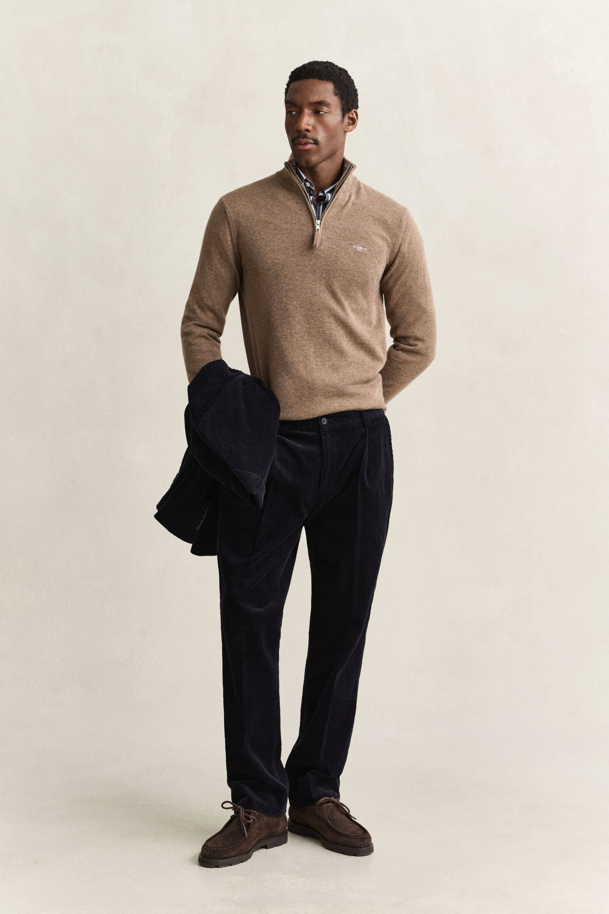 Maglia in lana d’agnello con zip corta