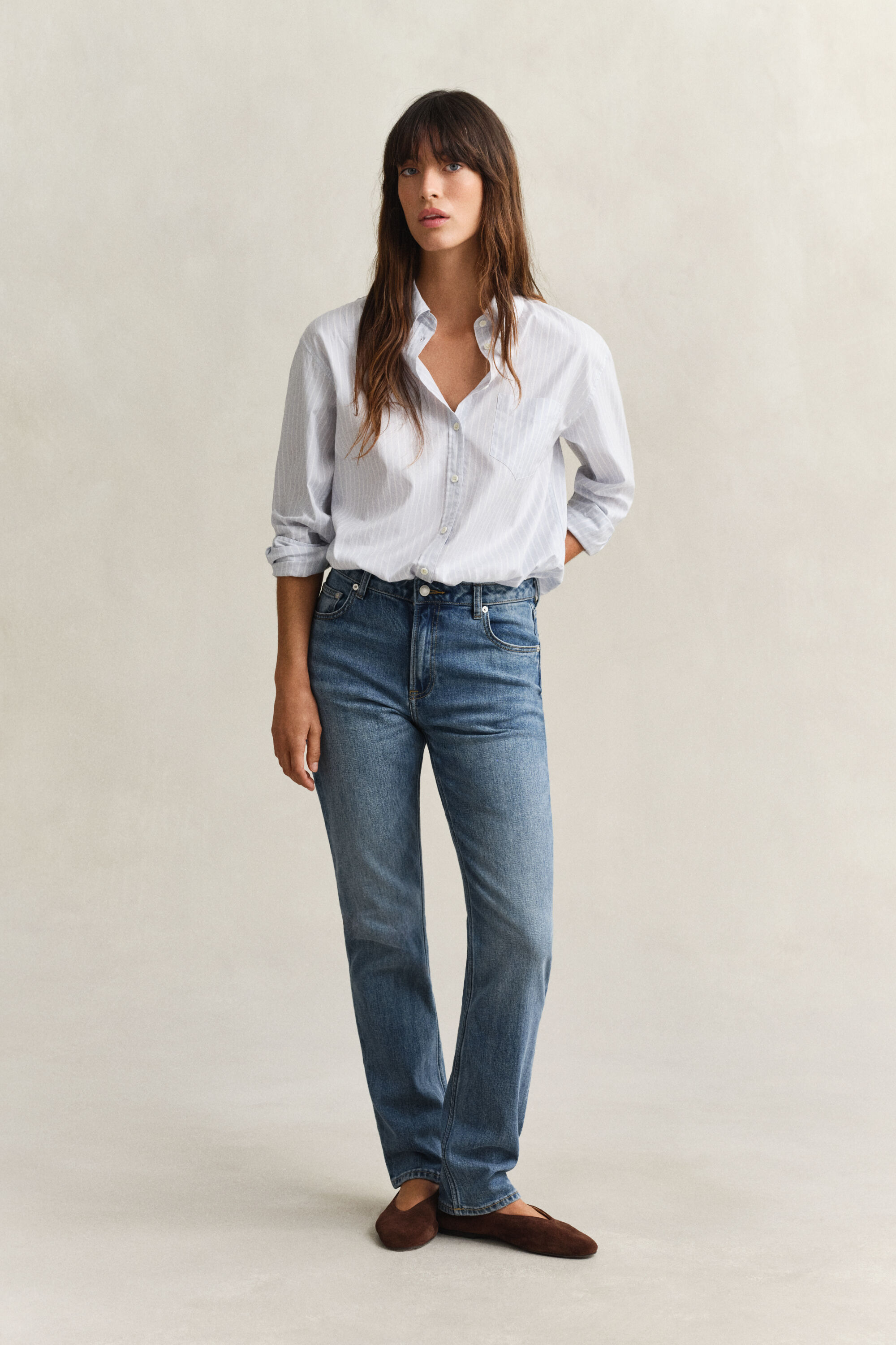 Stretch-Jeans mit geradem Bein