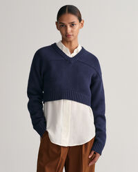 Verk&uuml;rzter V-Neck Pullover