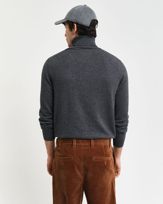 Rollkragenpullover aus Wolle und Baumwolle