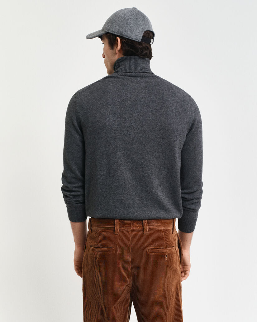 Rollkragenpullover aus Wolle und Baumwolle