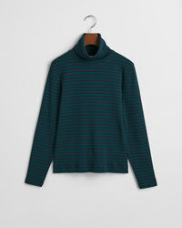 Geripptes Langarm-Rollkragenshirt mit Streifen