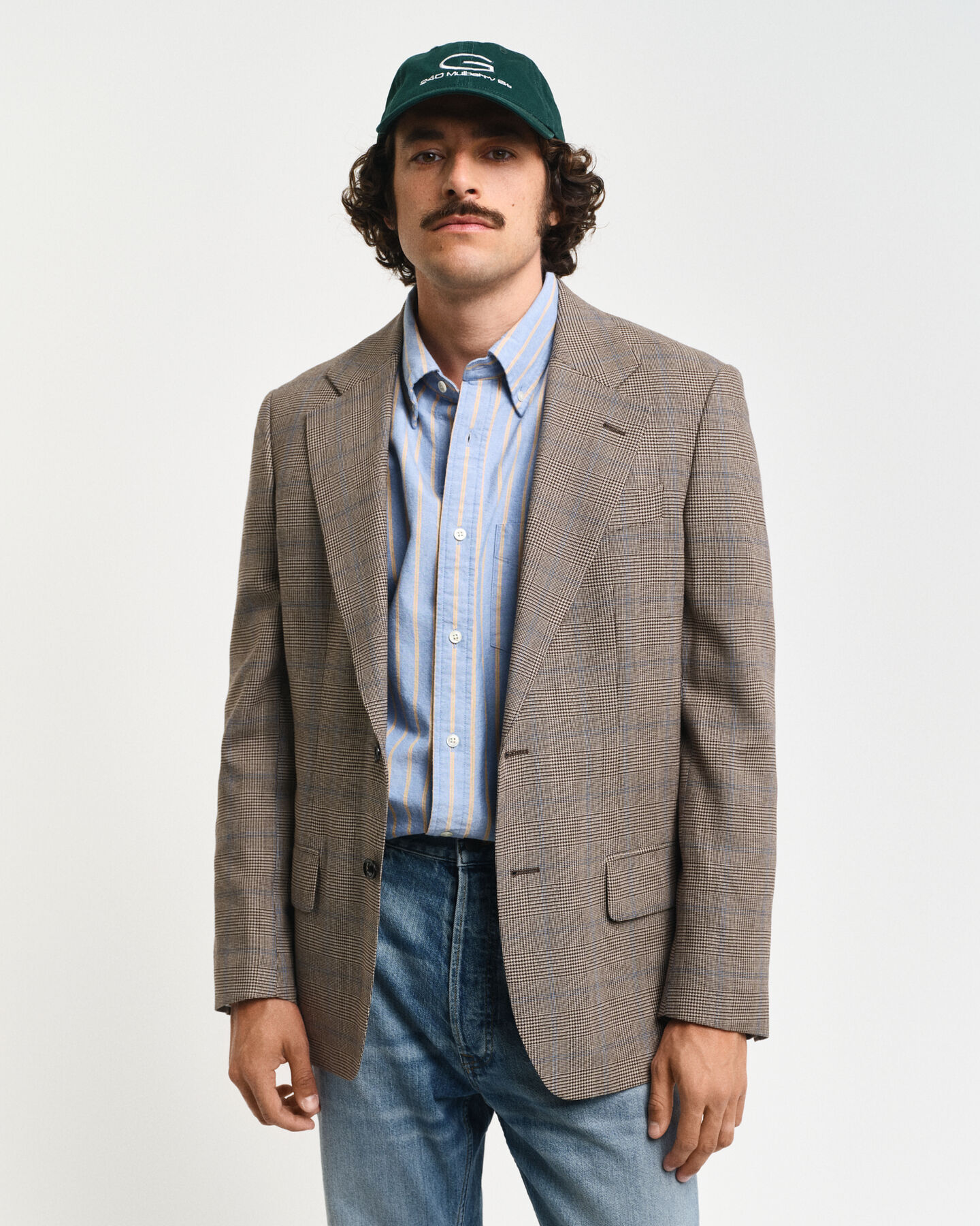 Regular Fit Glen Check Sakko