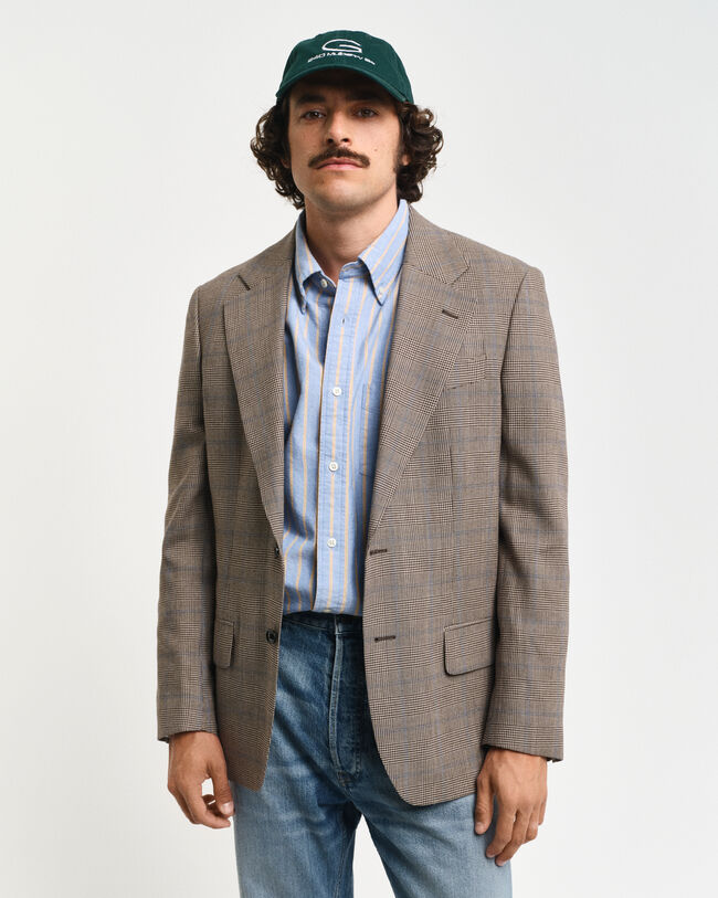 Regular Fit Glen Check Sakko