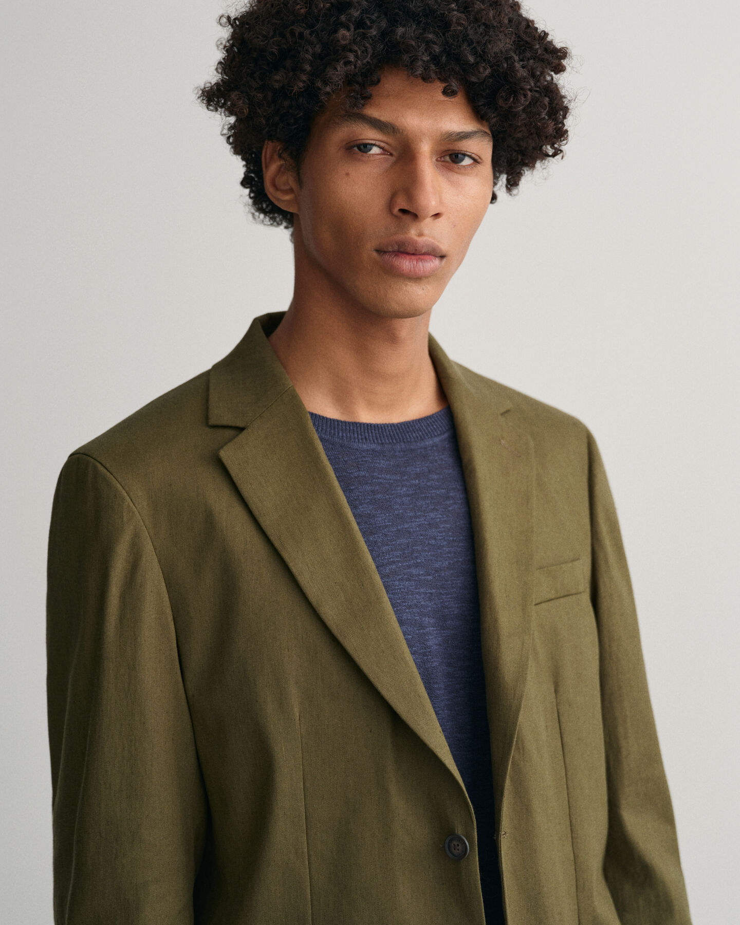 Baumwoll Leinen Anzugblazer