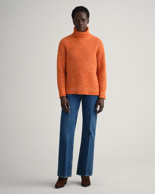 Mehrfarbiger Rollkragenpullover