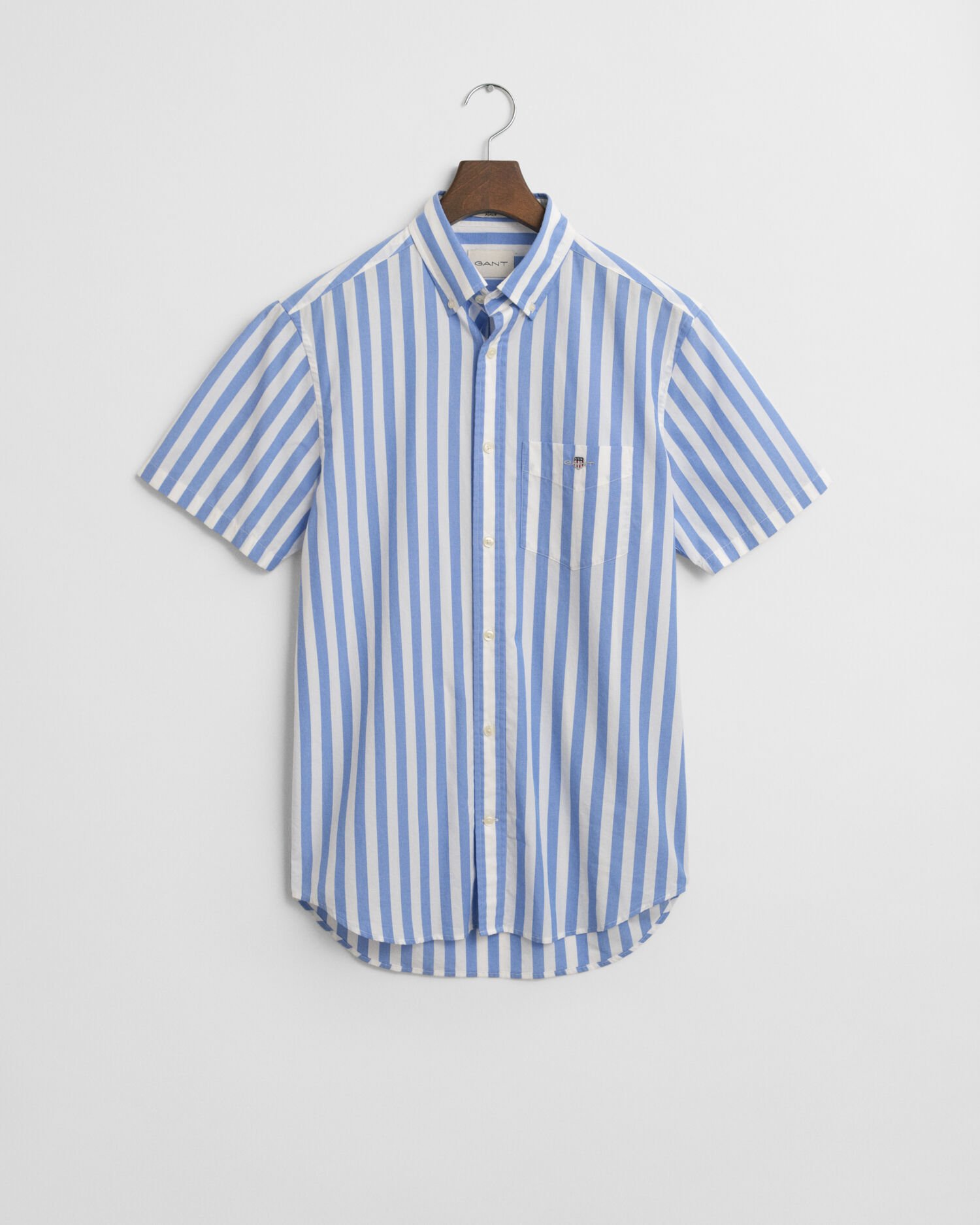 Regular Fit Striped Classic Poplin Short Sleeve Shirt