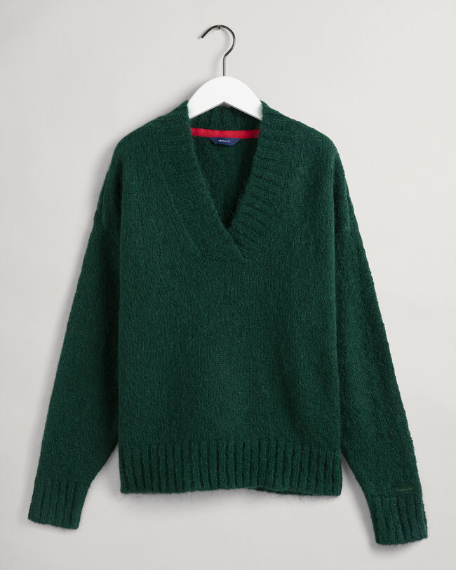 V-Neck Pullover aus Mohair