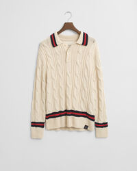 Zopfstrick Polopullover