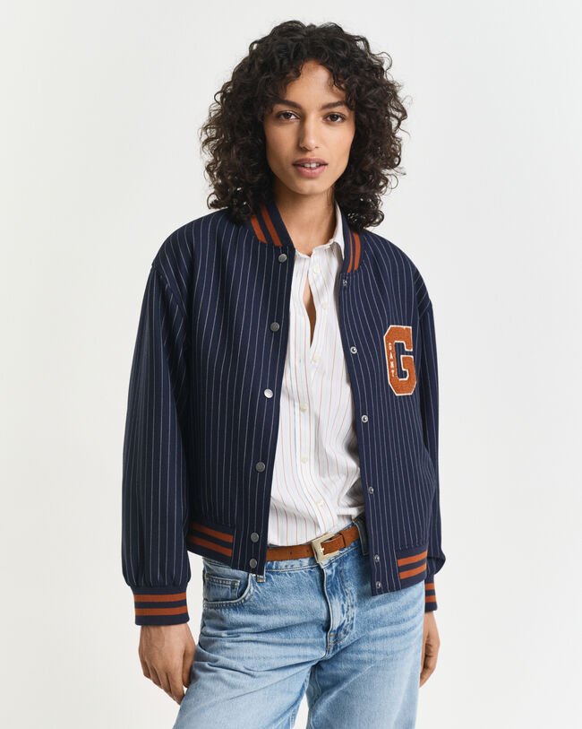Pinstripe Varsity Jacke