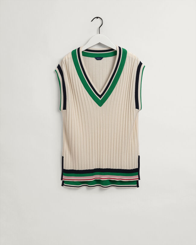 Gestreifte Rippstrickweste