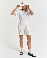 Leinen Shorts mit Nadelstreifen