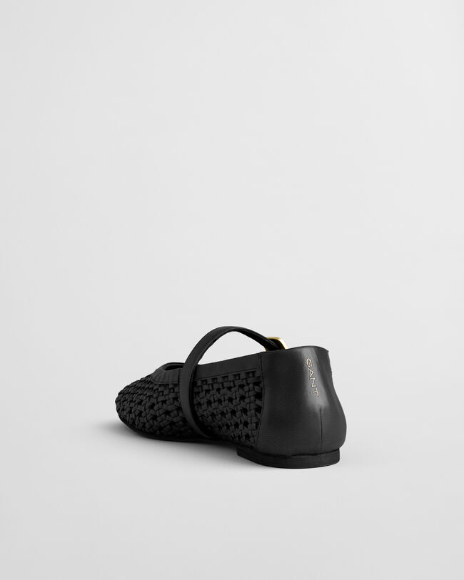 Chadii Ballerina aus geflochtenem Leder