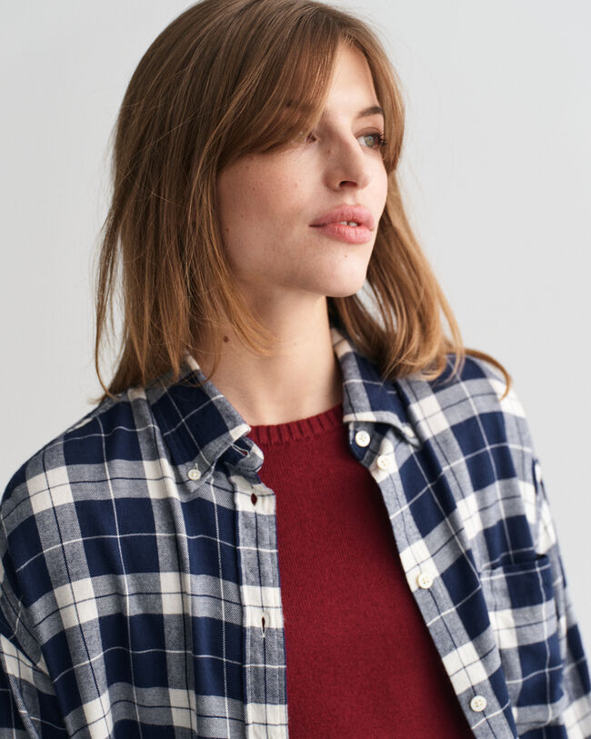 Oversized Flanellbluse mit Karomuster