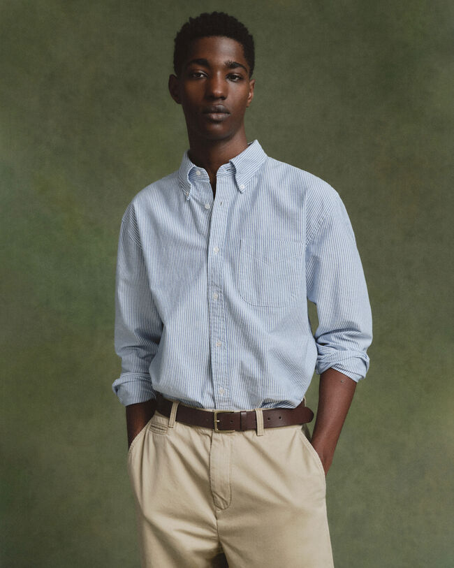 Relaxed Fit US Oxford Banker Stripe Hemd