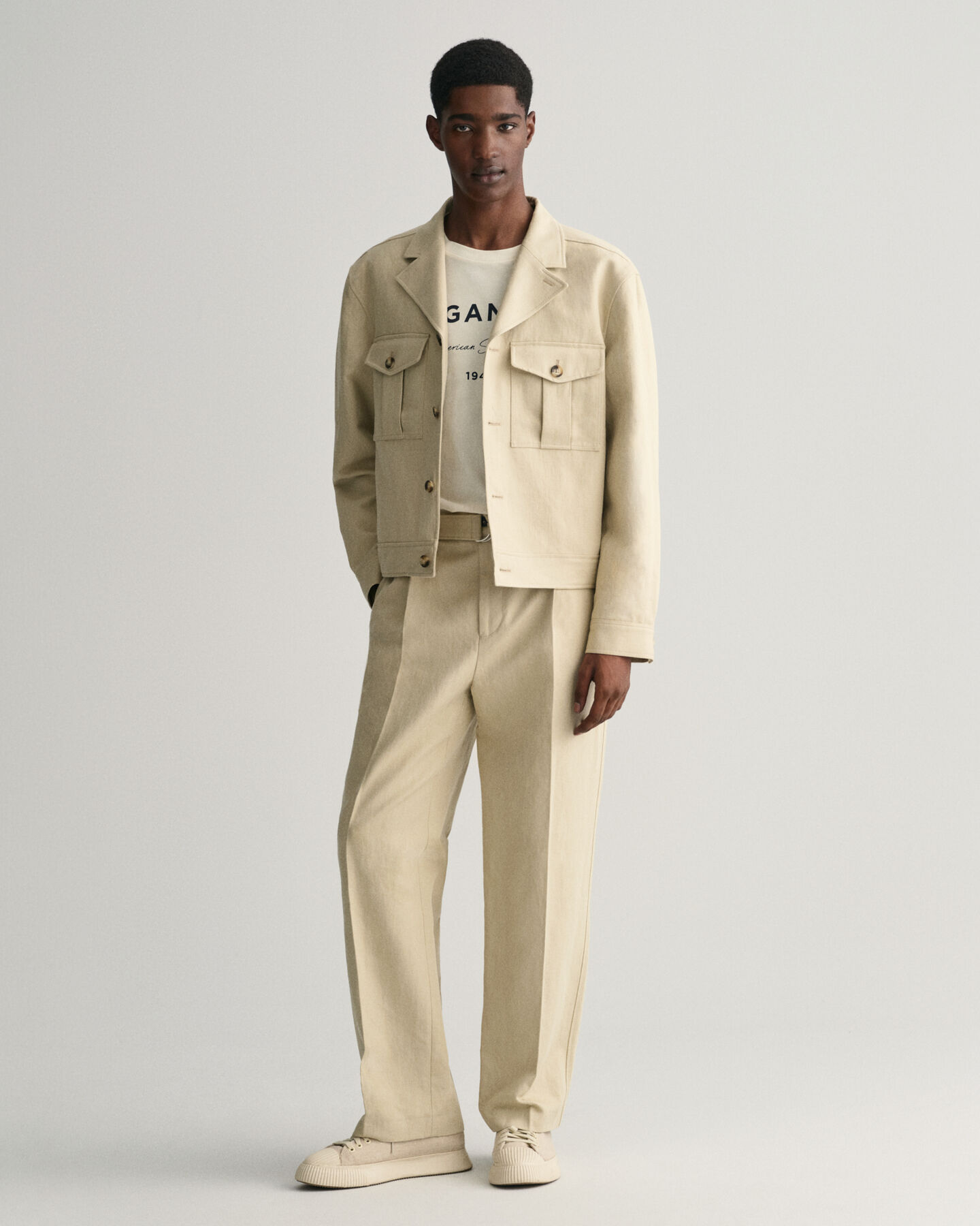 Relaxed Fit Baumwoll Leinen Anzugsakko