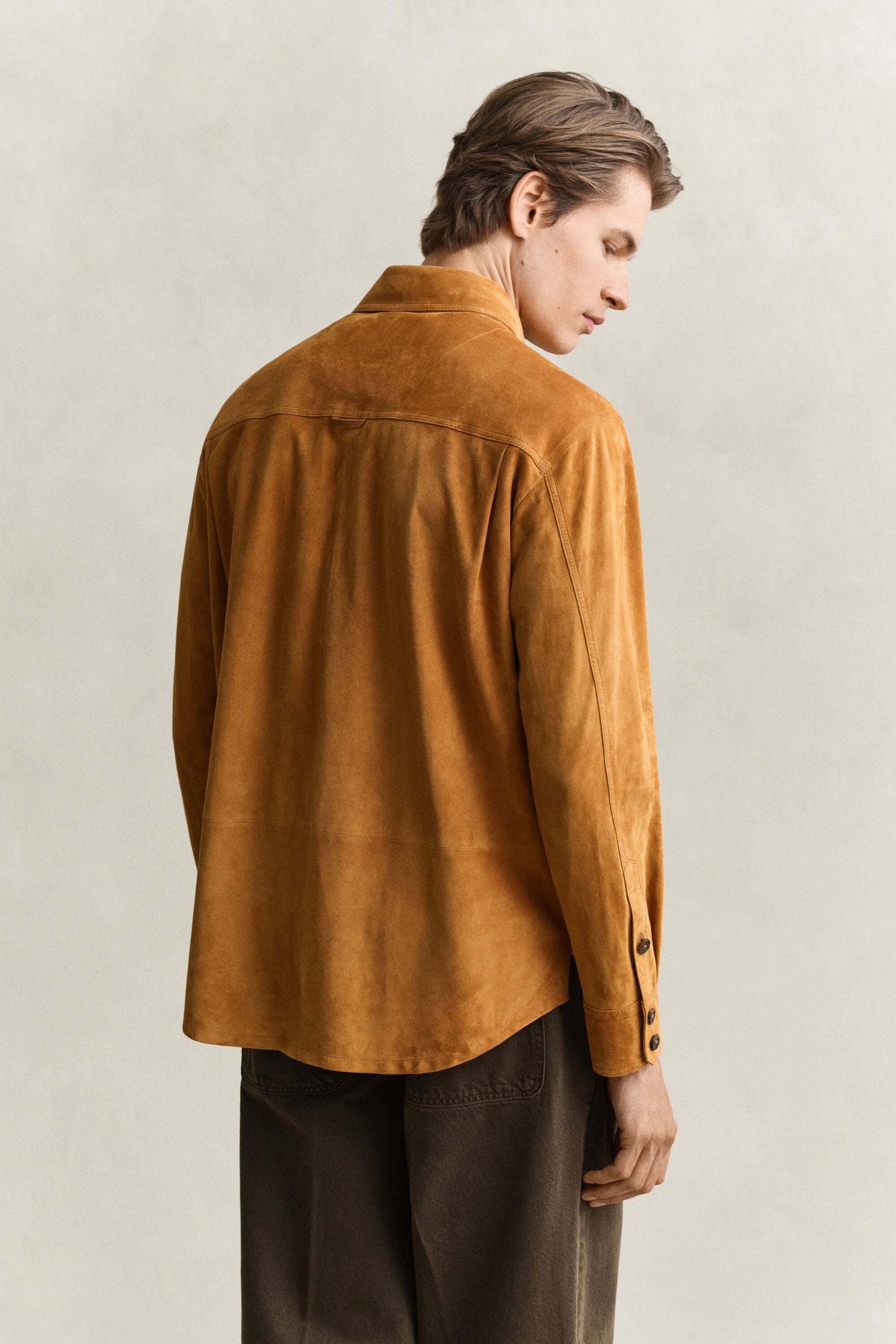 Hemdjacke aus Veloursleder