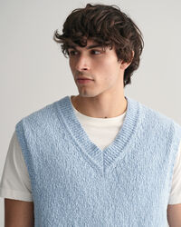 Baumwoll-Pullunder mit Flammgarn-Struktur