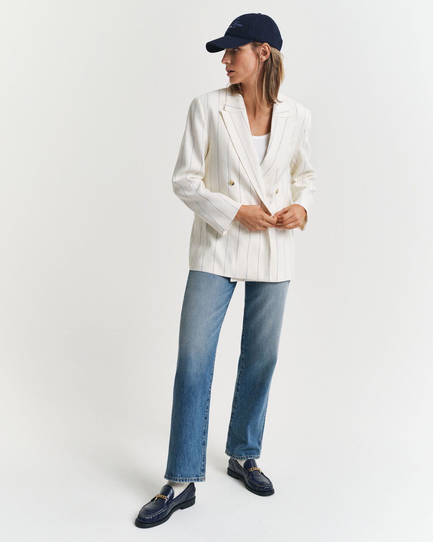 Pinstripe Leinen Club Blazer