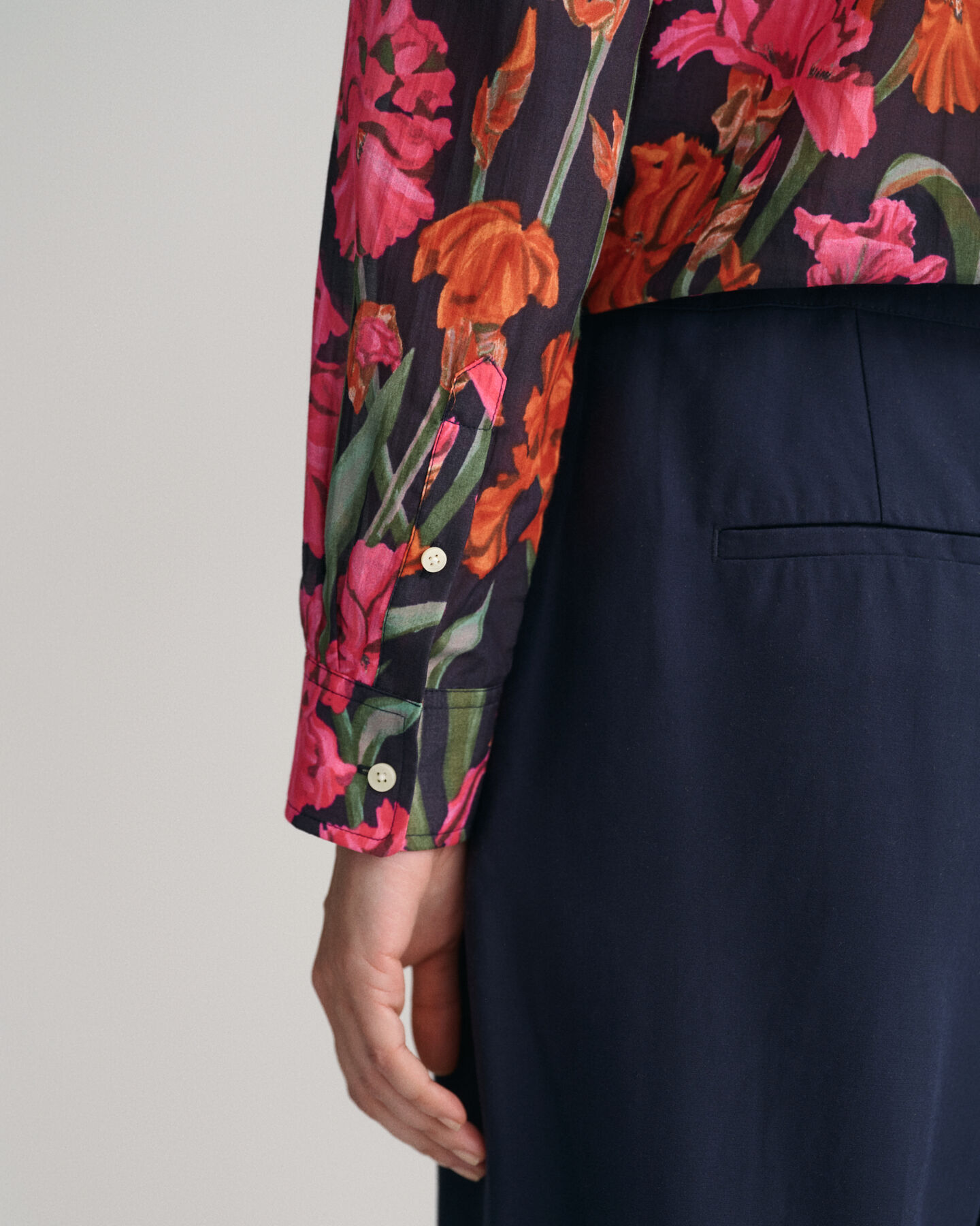 Regular Fit Iris Baumwoll Seiden Bluse mit Print