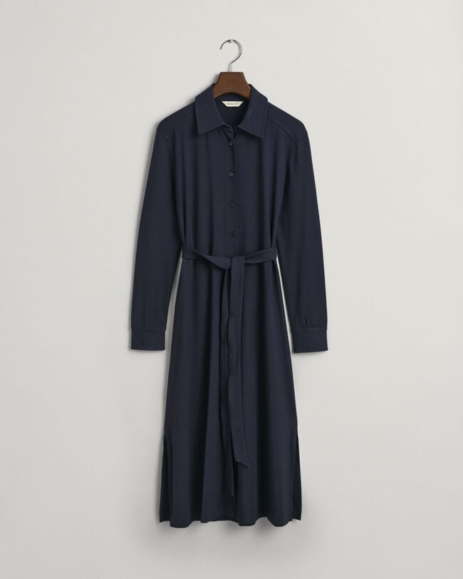 Slim Fit Jersey Hemdblusenkleid