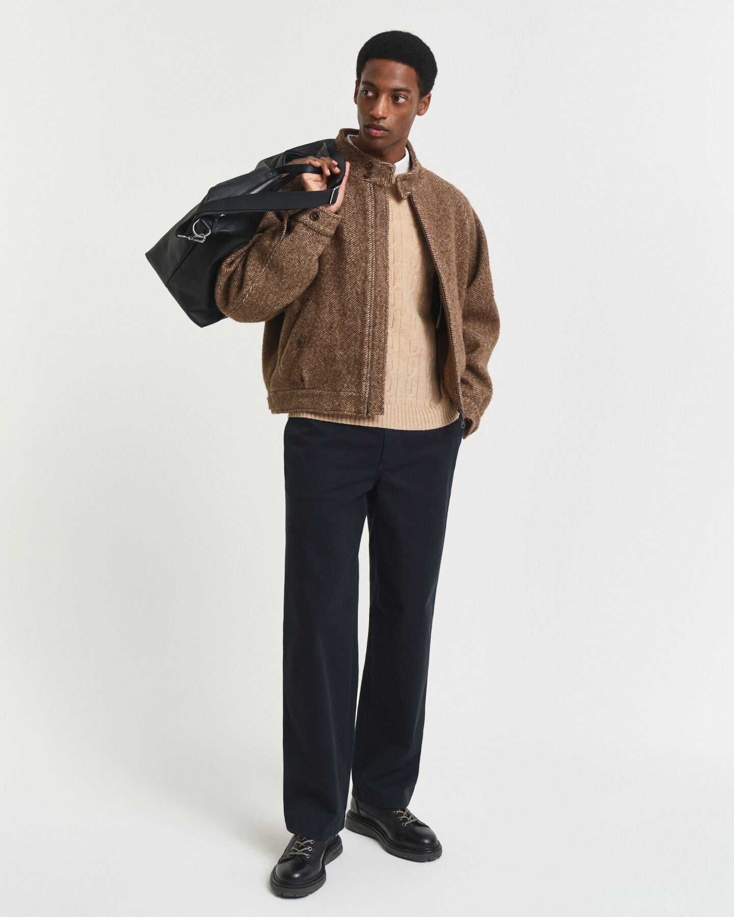 Lambswool Zopfstrick Rundhalspullover