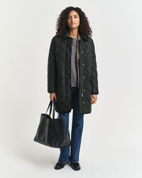 Gesteppter Mantel mit Cordbesatz