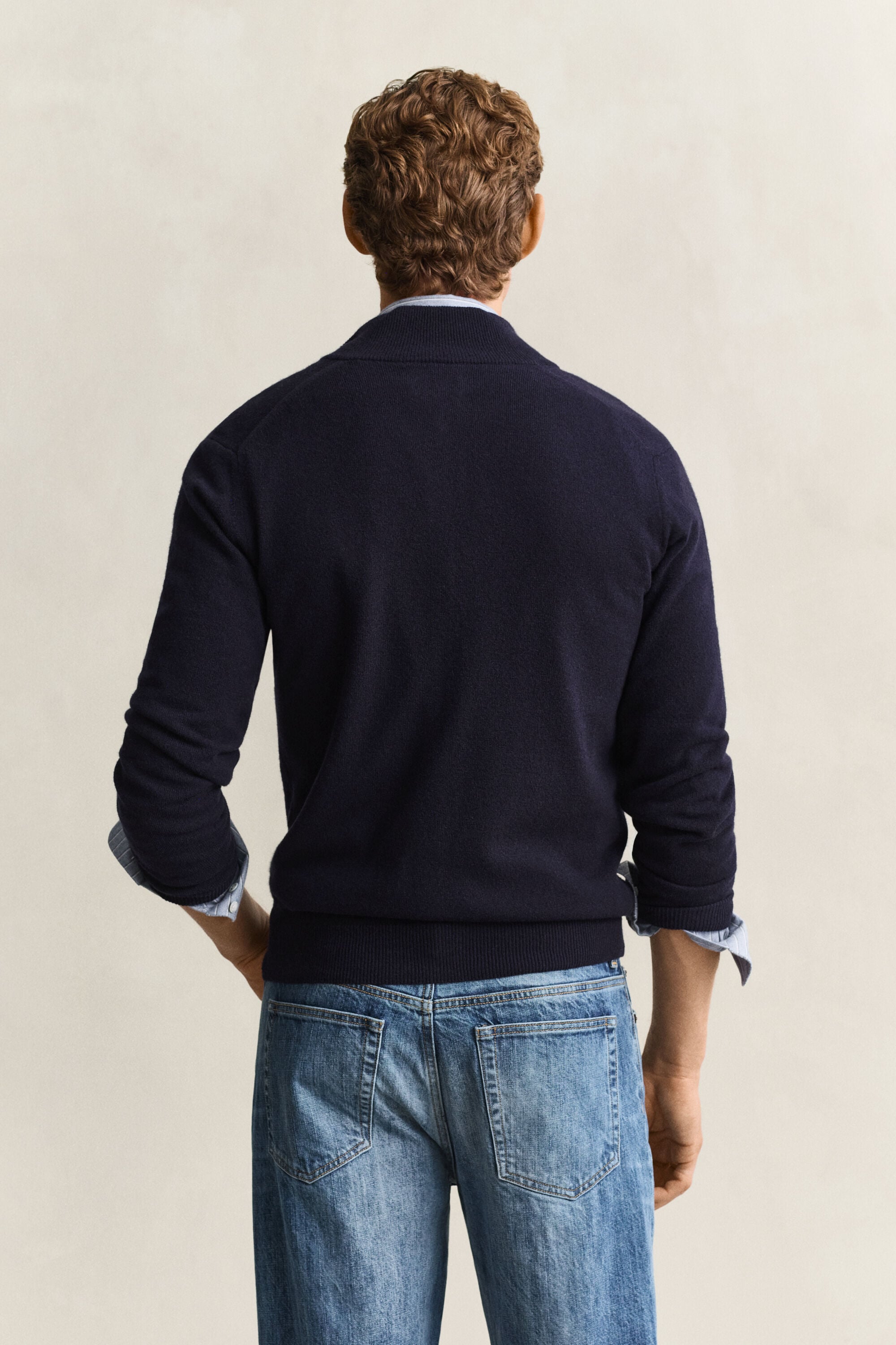 Strickjacke aus Lambswool mit Reißverschluss