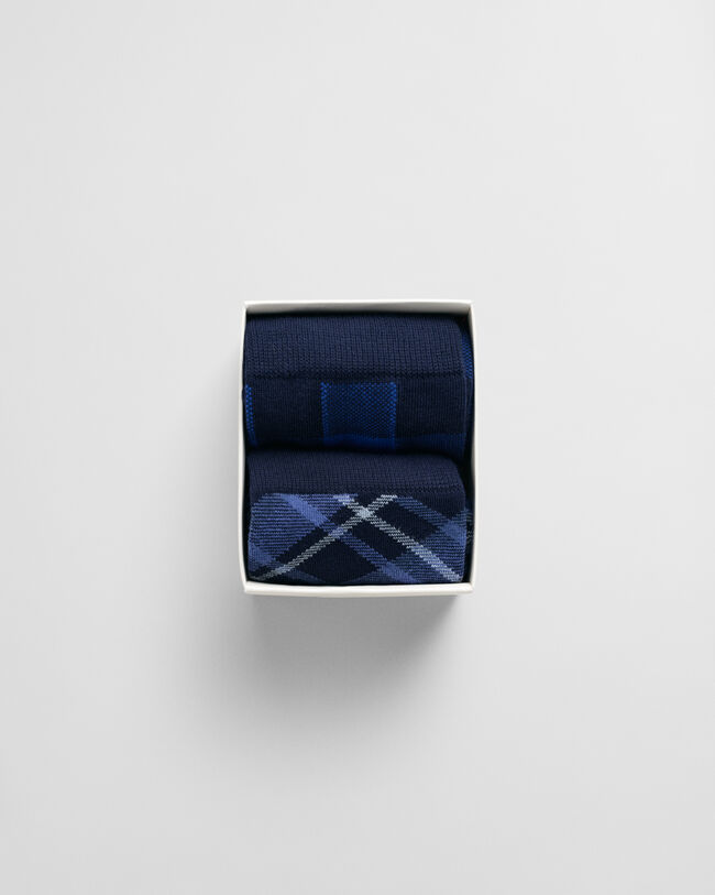 2er-Pack Karierte Socken in Geschenkbox