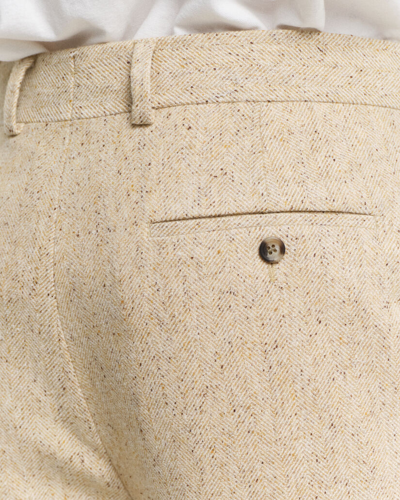 Relaxed Fit Herringbone Anzughose mit Noppeneffekt