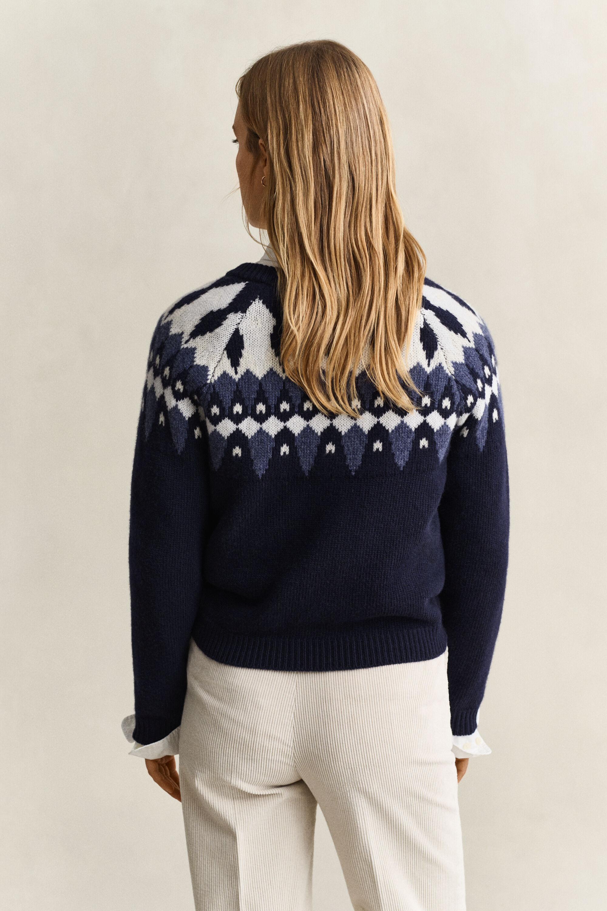Fair Isle Strickjacke aus Wolle