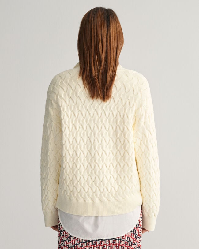 Textured Baumwoll Strickjacke