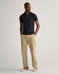 Piqué Rugger Poloshirt mit Kontrastkragen