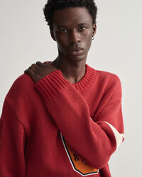 Oversized Letterman Rundhals-Sweatshirt