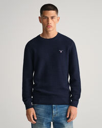 Struktur Rundhalspullover aus Baumwolle