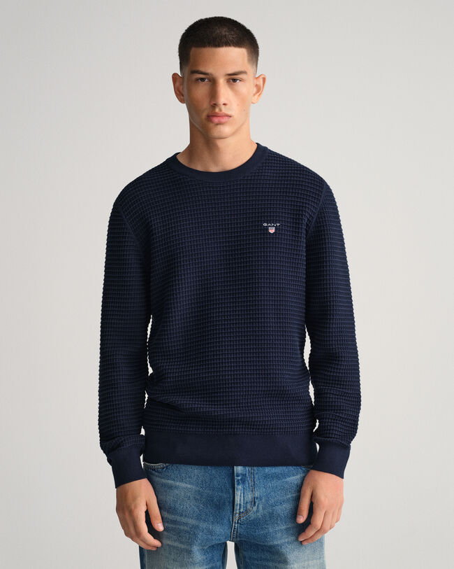 Struktur Rundhalspullover aus Baumwolle