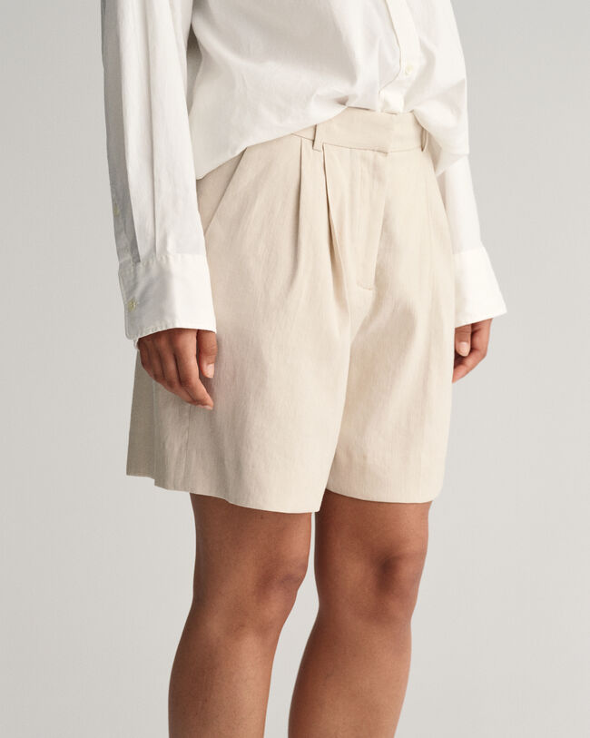 Formelle Stretch Leinen Shorts