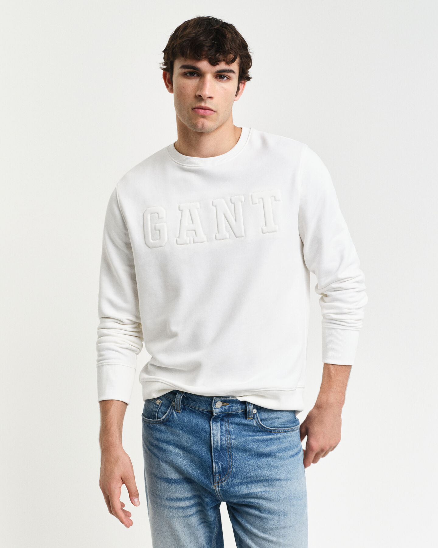 Embossed Rundhals-Sweatshirt