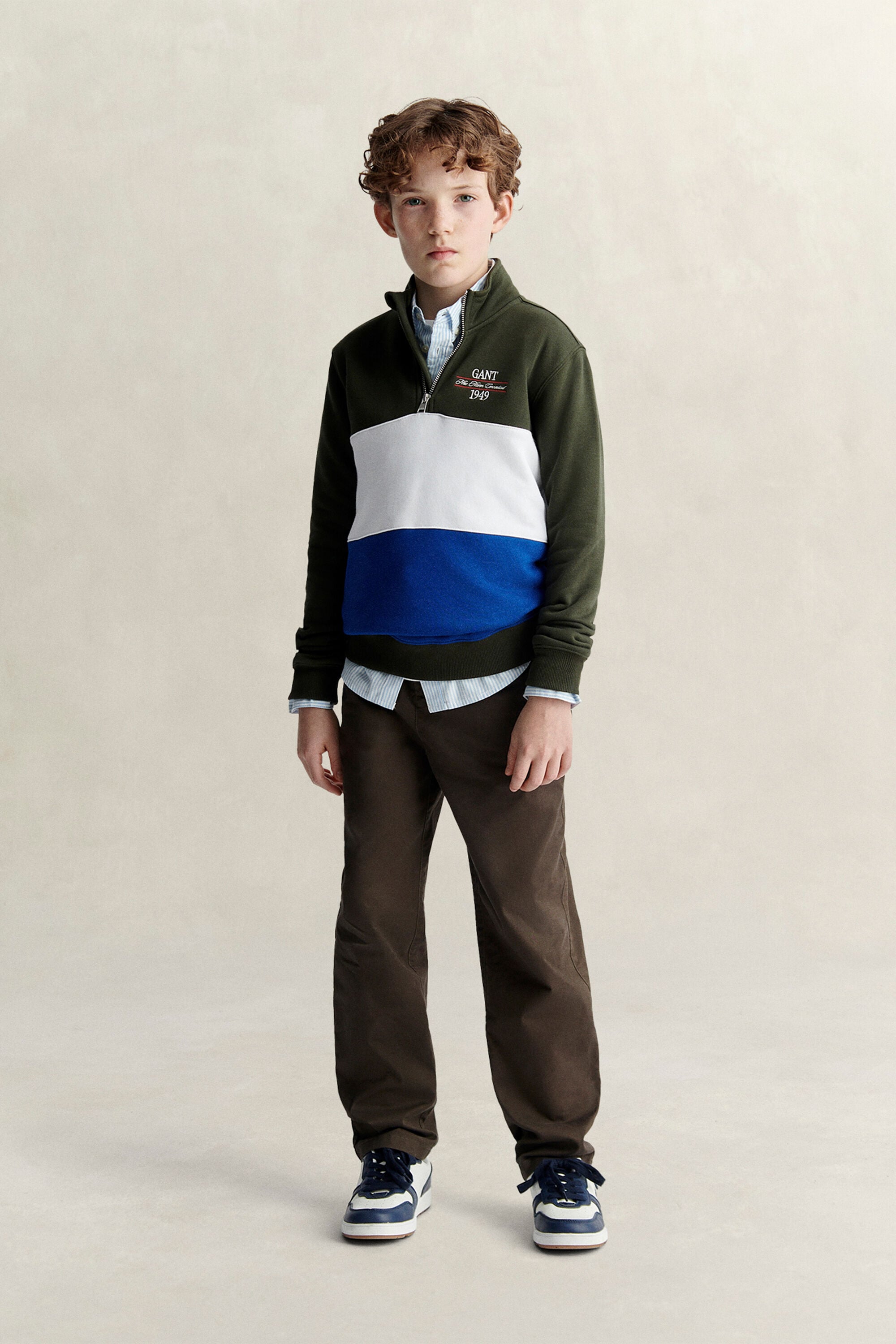 Teen Boys Color Block Half-Zip Sweatshirt