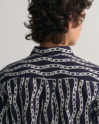 Regular Fit Chain Print Bluse aus Baumwoll-Voile