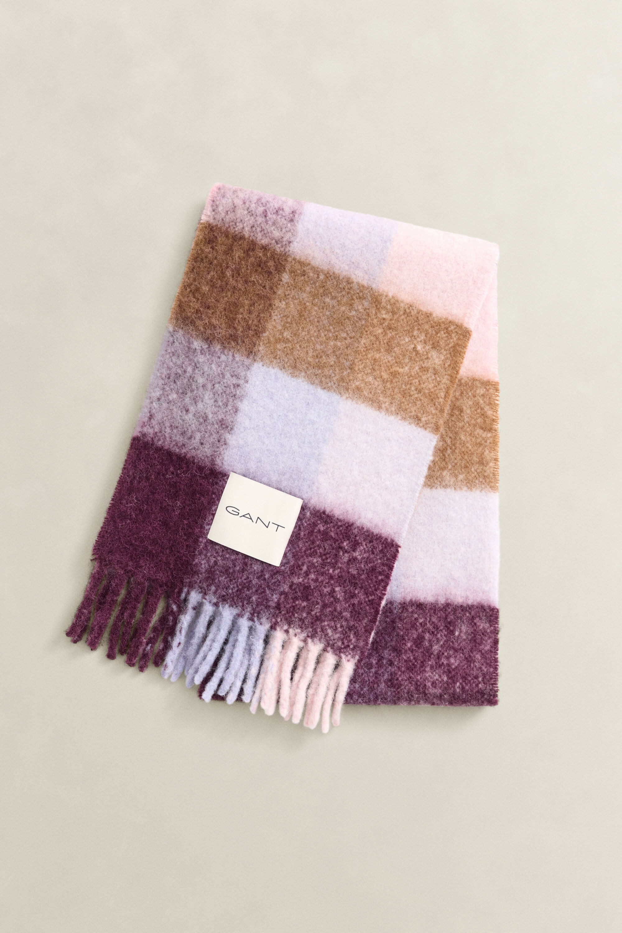 Checked Alpaca Wool Scarf