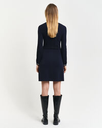 Rippstrick Kleid mit Kontrast