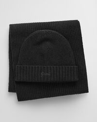 Script Graphic Beanie und Schal im Geschenkset