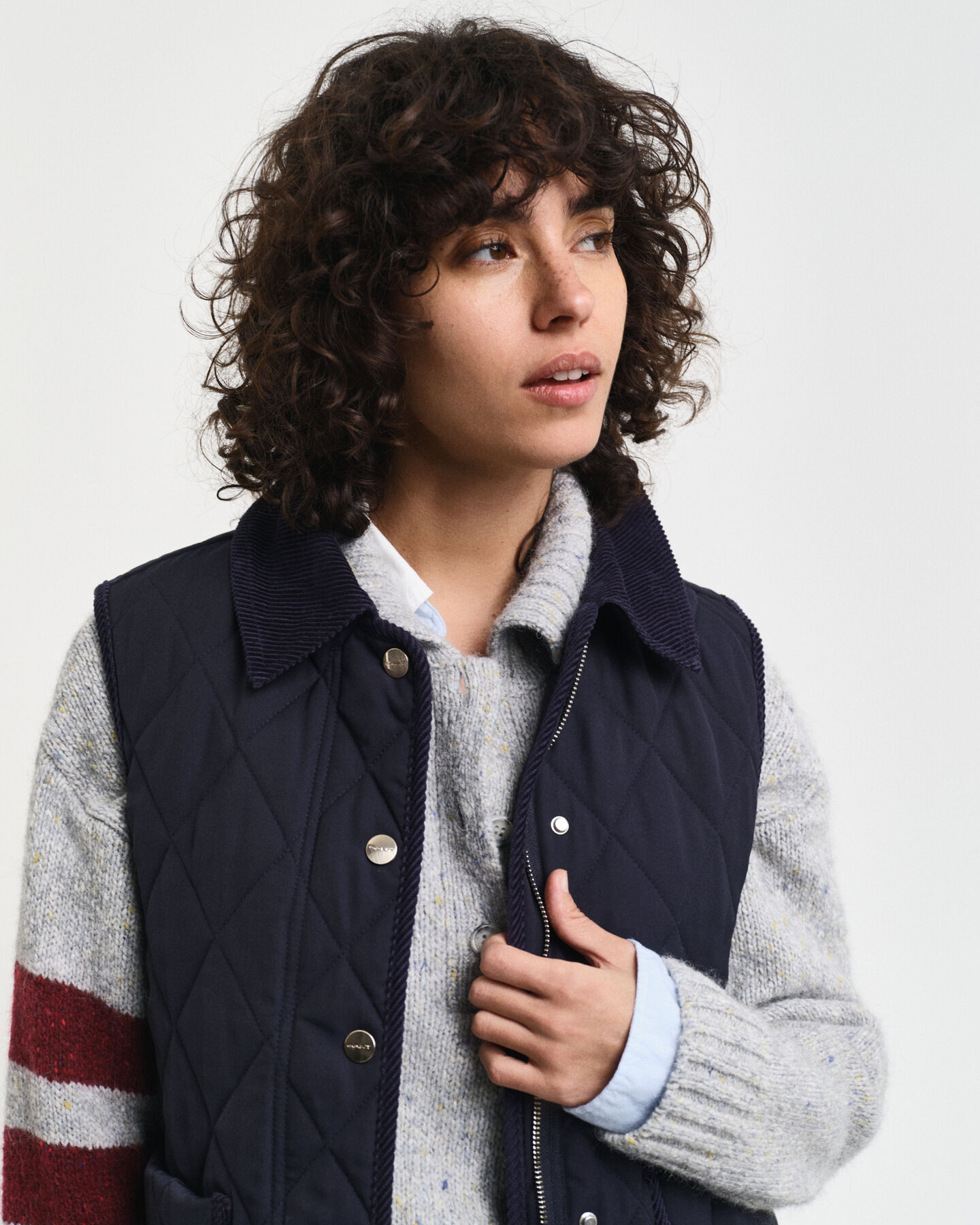 Steppweste mit Corddetails