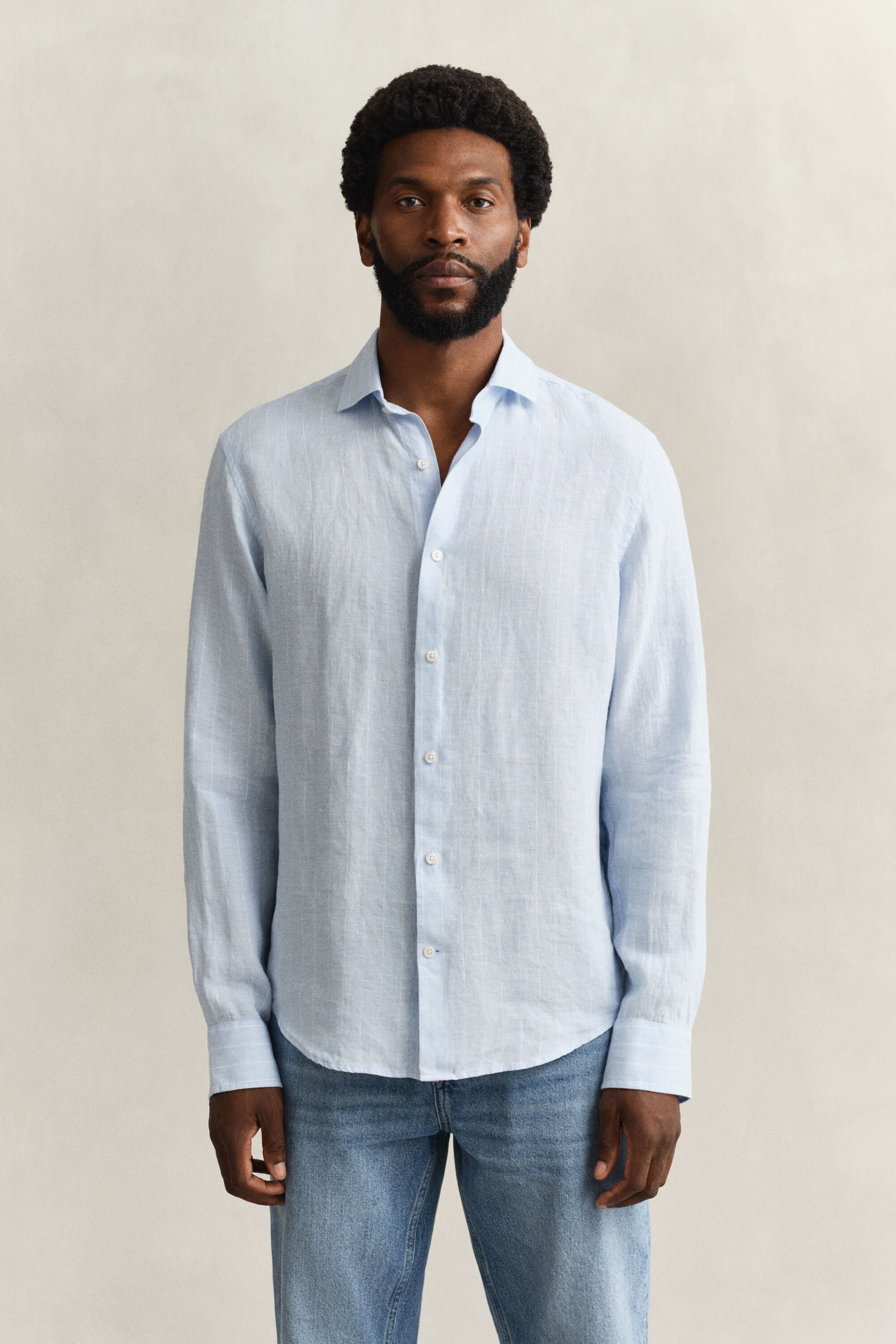 Chemise en lin à rayures