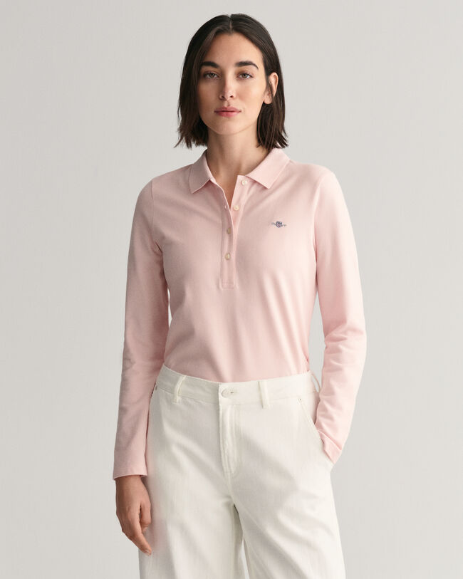 Shield Piqu&eacute; Langarm-Poloshirt