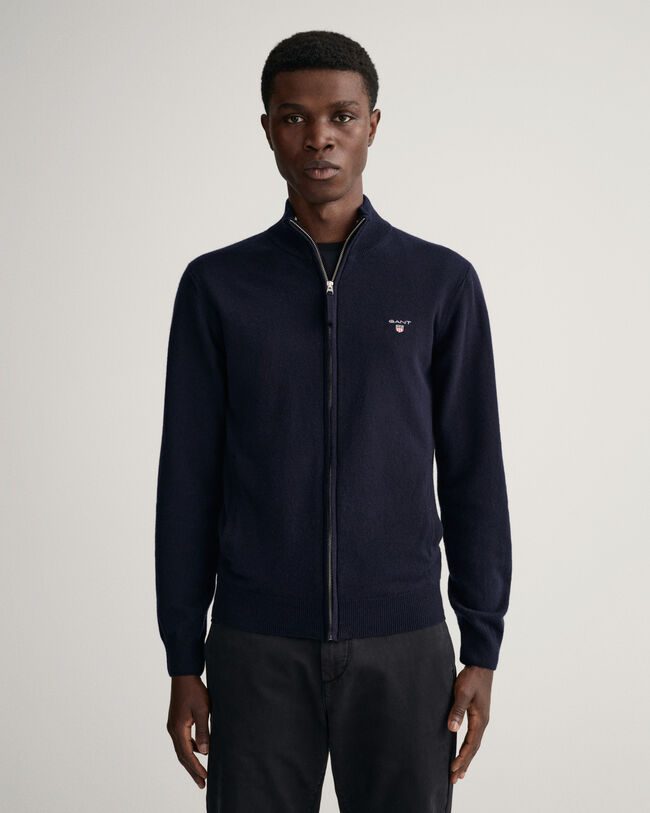 Strickjacke aus Super Fine Lambswool mit Reißverschluss